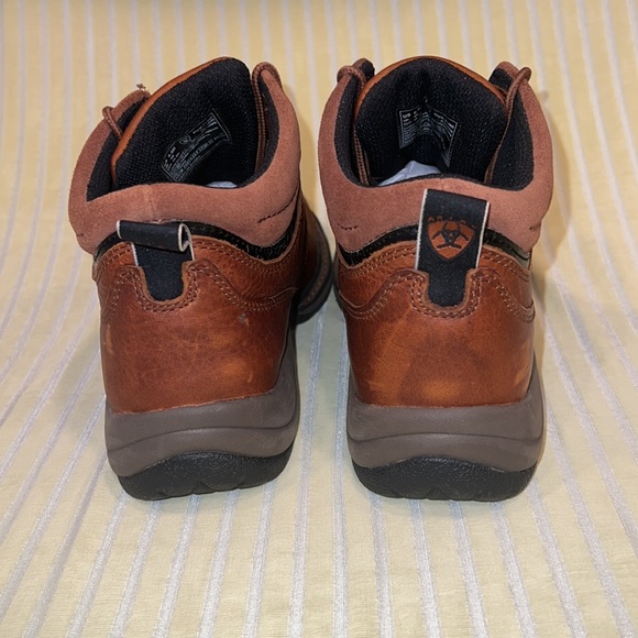 Ariat Brown Leather Lace Up Ankle Work Boots 6.5B B STEEL TOE #31460 - Picture 9 of 12